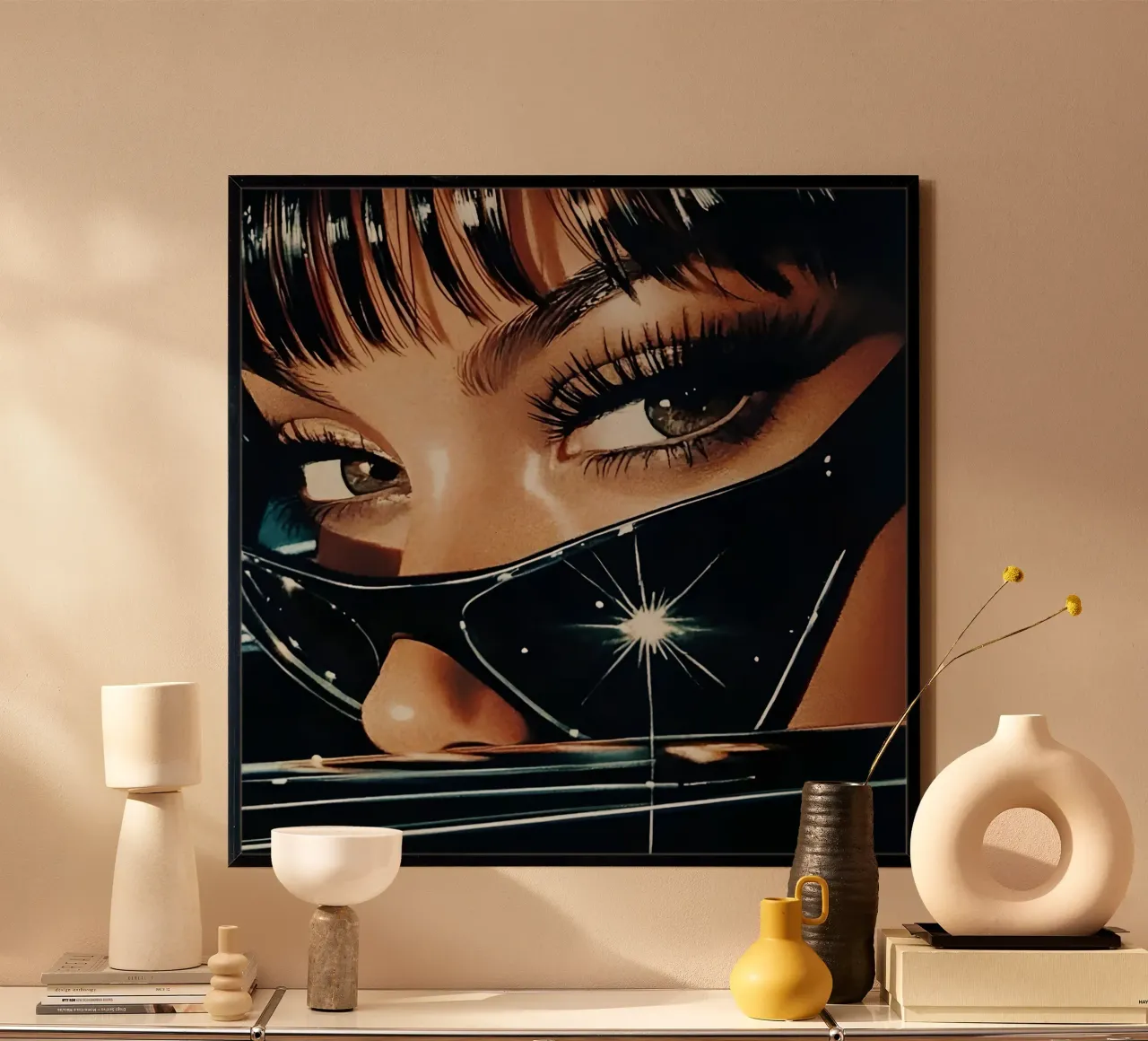A close-up portrait of a woman poster da Low poly art