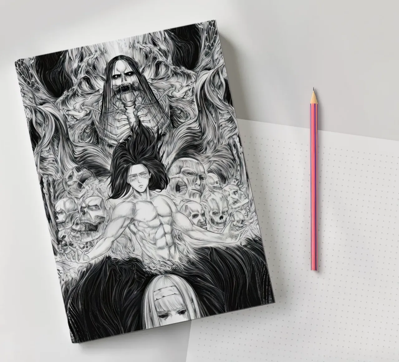 Art Print Eren Yeager Ymir notebook by Junior Harrington