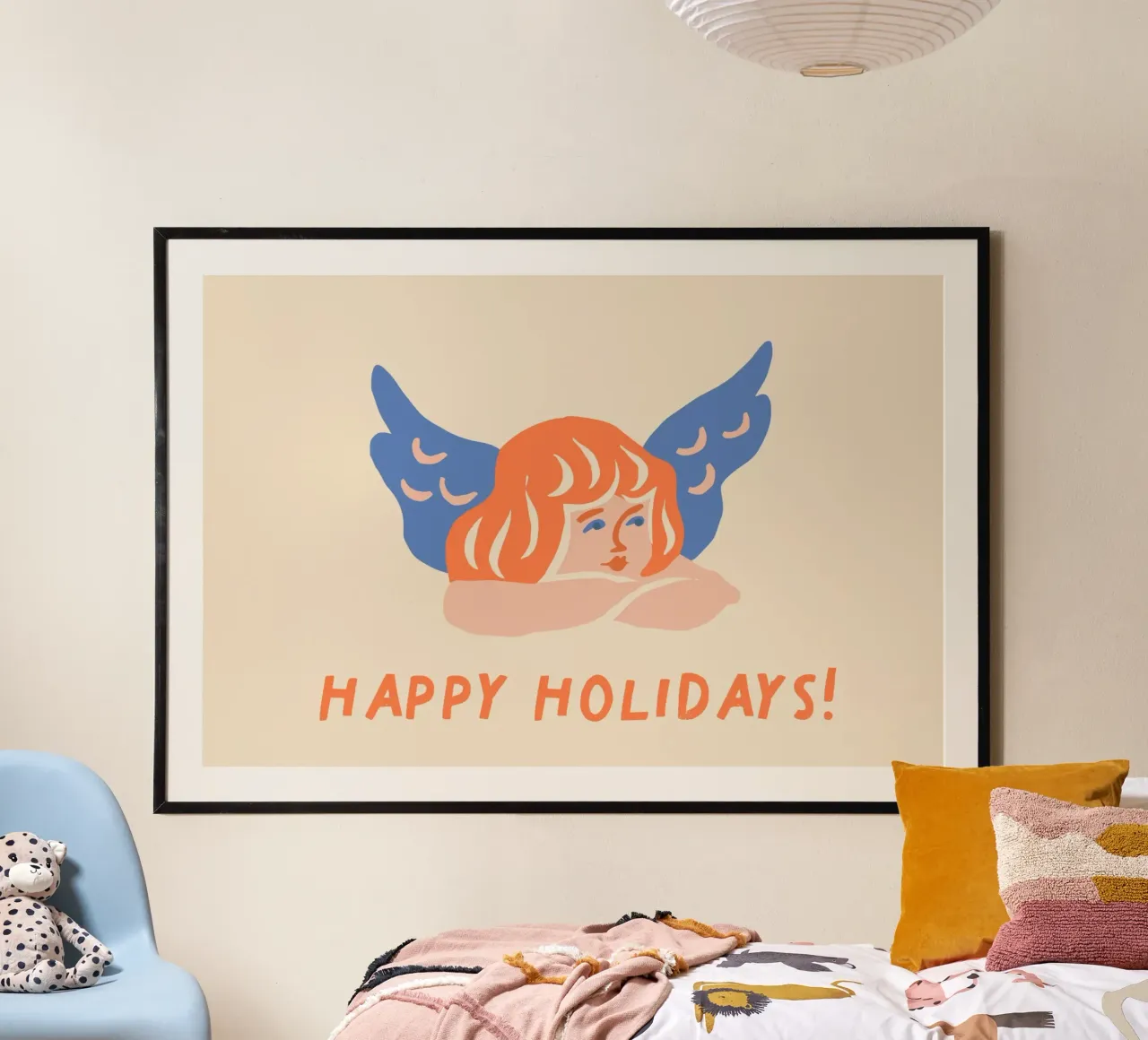 Happy Christmas No 66 poster con telaio in plastica da treechild