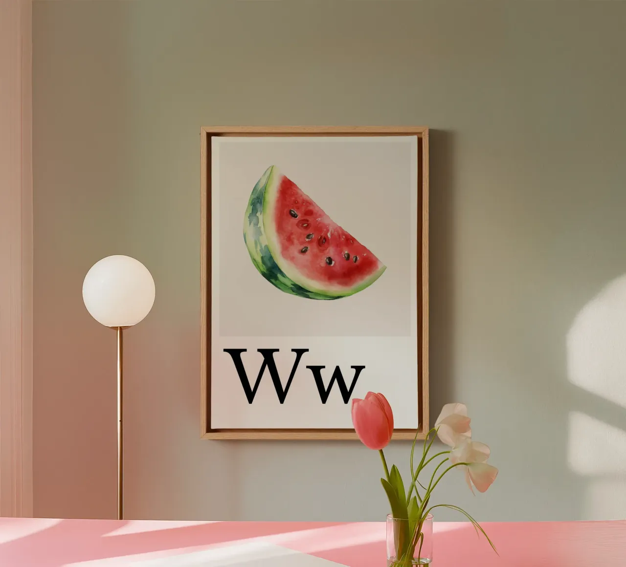 Buchstabe W - W wie Wassermelone tela con Cornice a cassetta da Grünkraftwerk