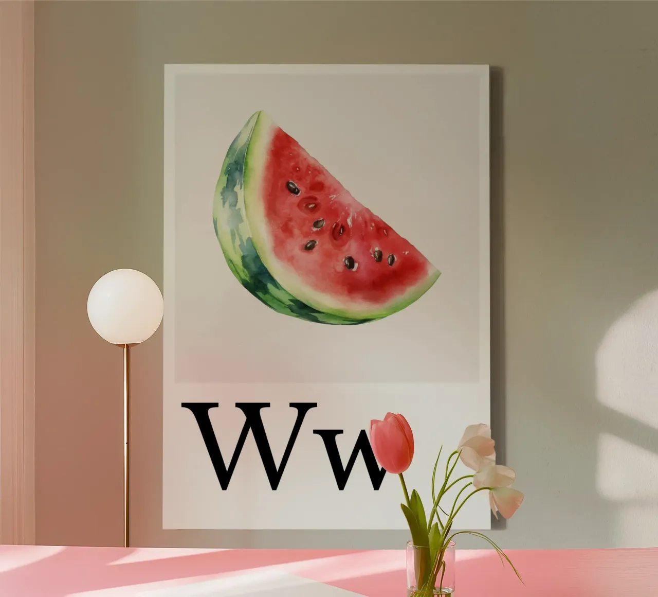 Buchstabe W - W wie Wassermelone tela con Cornice a cassetta da Grünkraftwerk