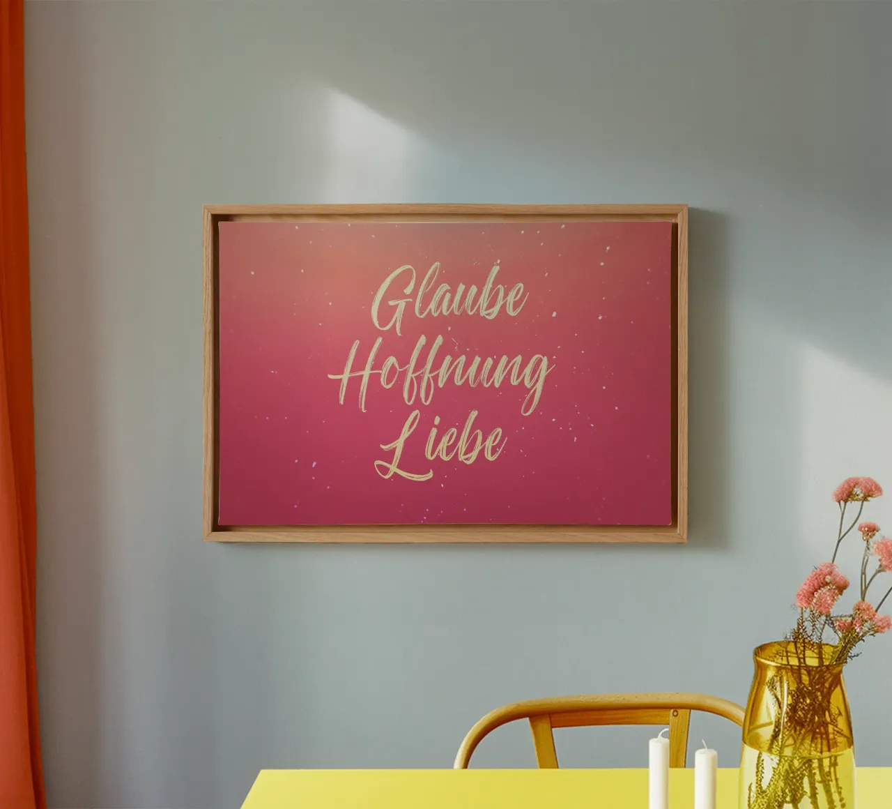 Fede Speranza Amore tela con Cornice a cassetta da undarstellbar Christliche Poster