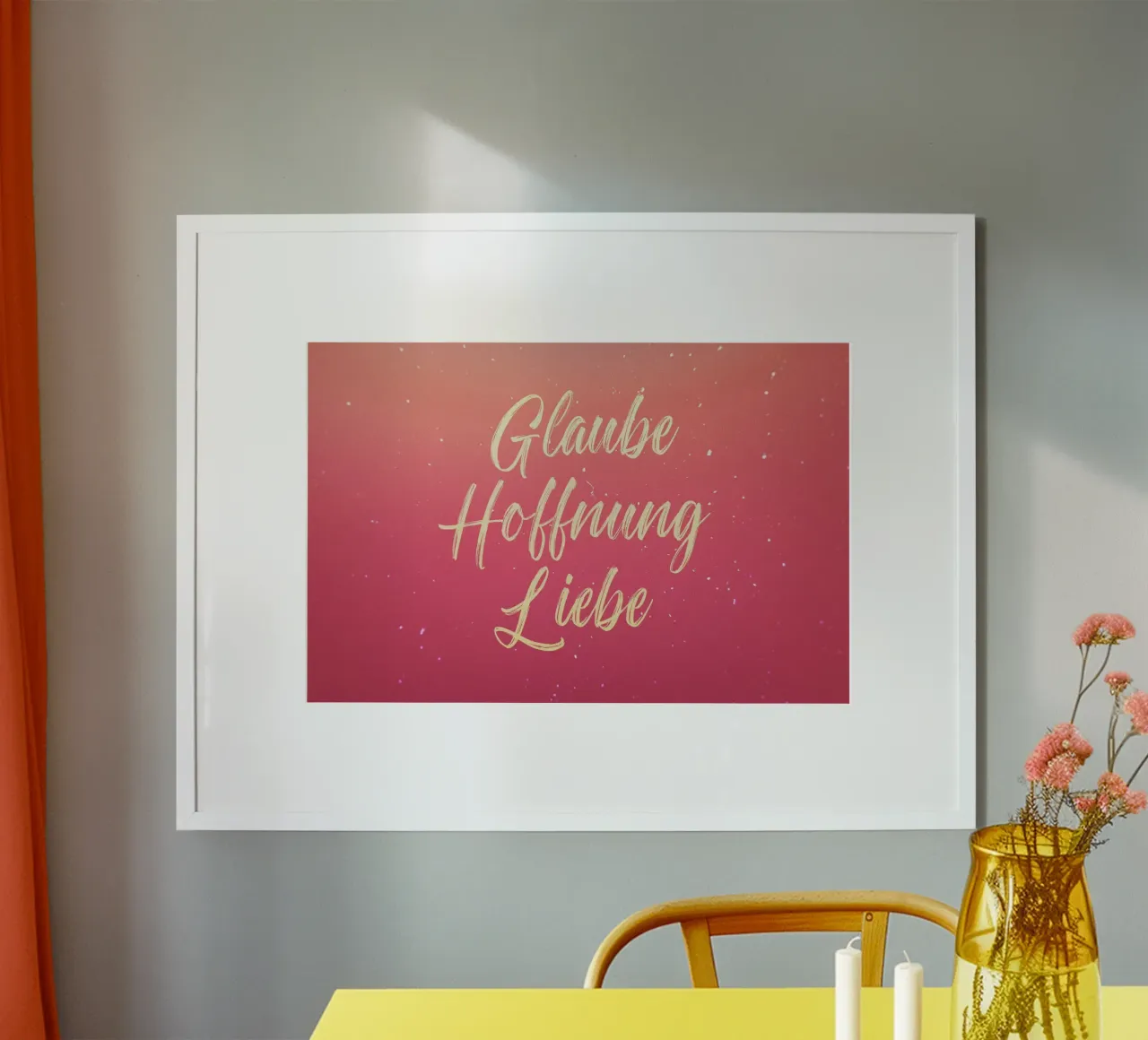 Fede Speranza Amore poster con telaio in plastica da undarstellbar Christliche Poster