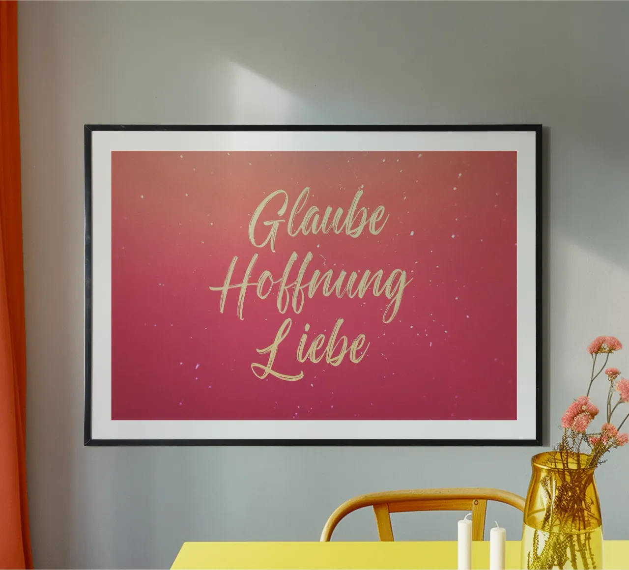 Fede Speranza Amore poster con telaio in plastica da undarstellbar Christliche Poster