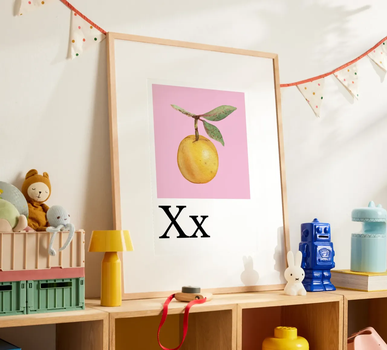 Buchstabe X - X wie Ximenia Poster mit Aluminium Rahmen von Grünkraftwerk