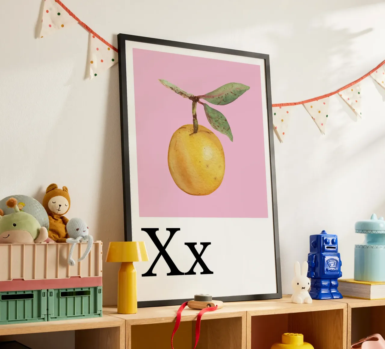 Buchstabe X - X wie Ximenia Poster mit Aluminium Rahmen von Grünkraftwerk