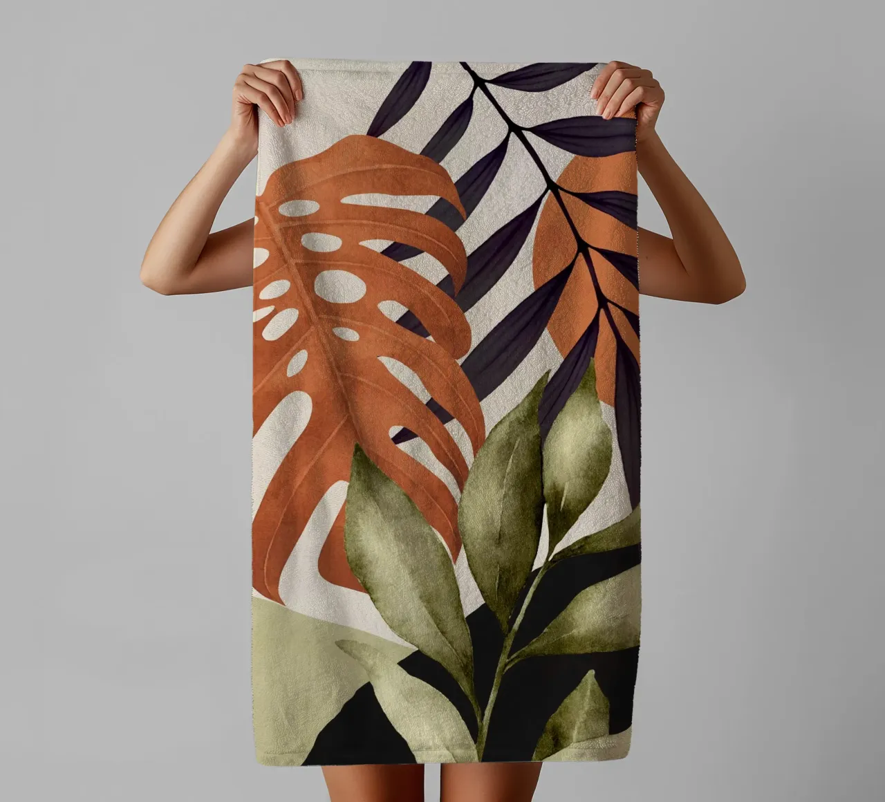 Abstrakte Kunst Tropical Leaves 134 Handtuch von ThingDesign