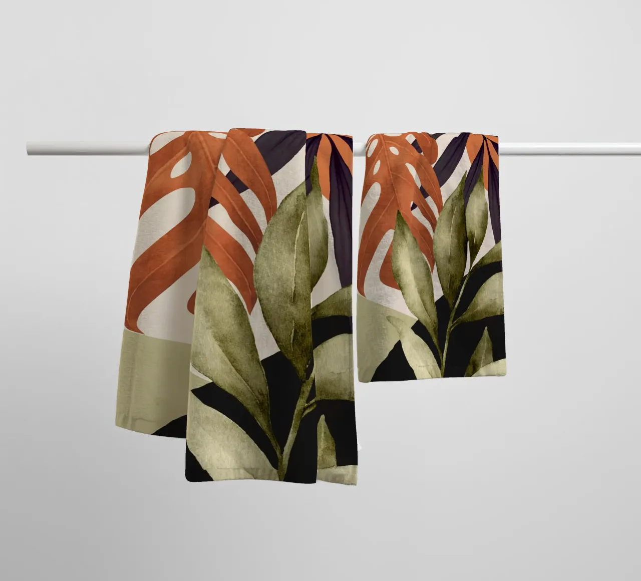 Abstrakte Kunst Tropical Leaves 134 Handtuch von ThingDesign