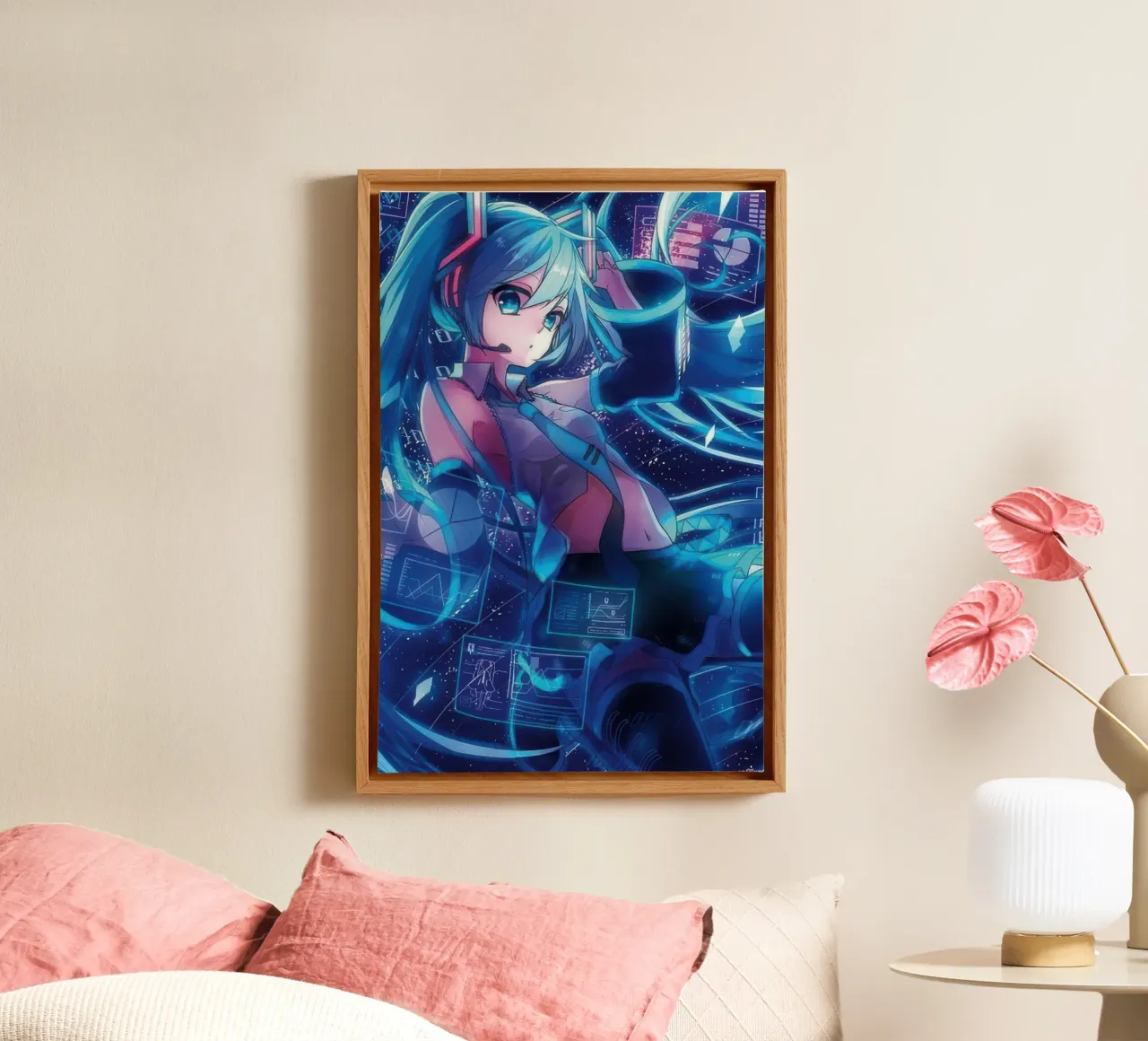 Hatsune Miku tela con Cornice a cassetta da Junior Harrington