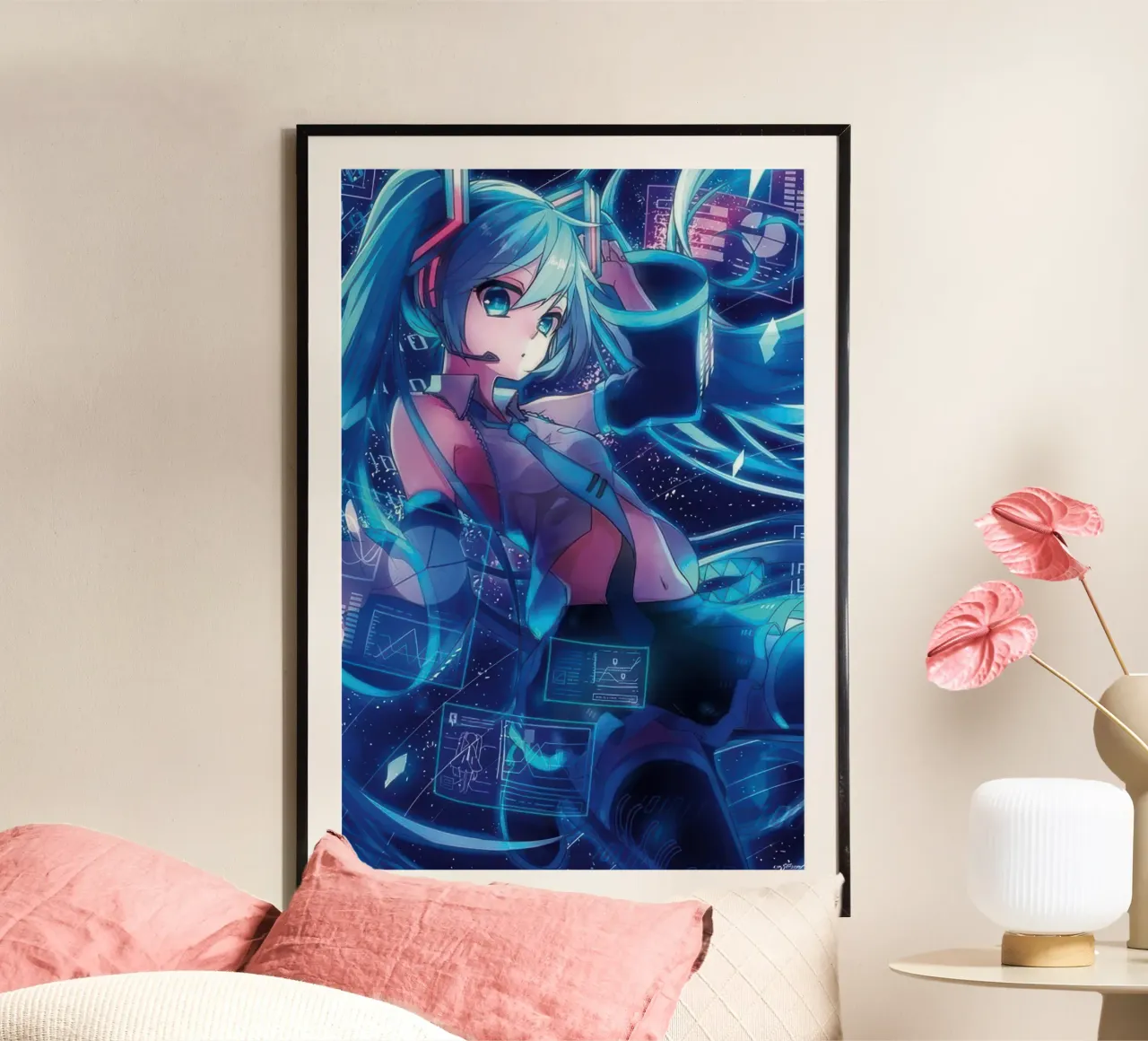 Hatsune Miku poster con telaio in alluminio da Junior Harrington