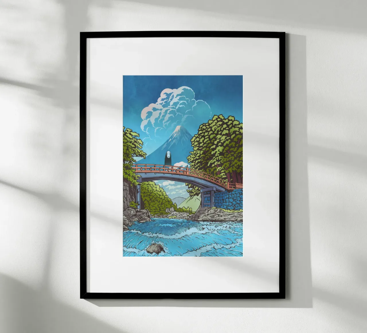 Kaonashi - Spirito del ponte sul fiume poster con telaio in plastica da Junior Harrington