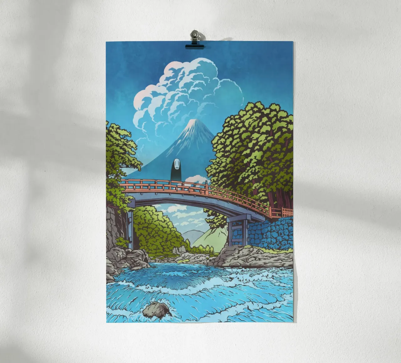 Kaonashi - Spirito del ponte sul fiume poster con telaio in plastica da Junior Harrington