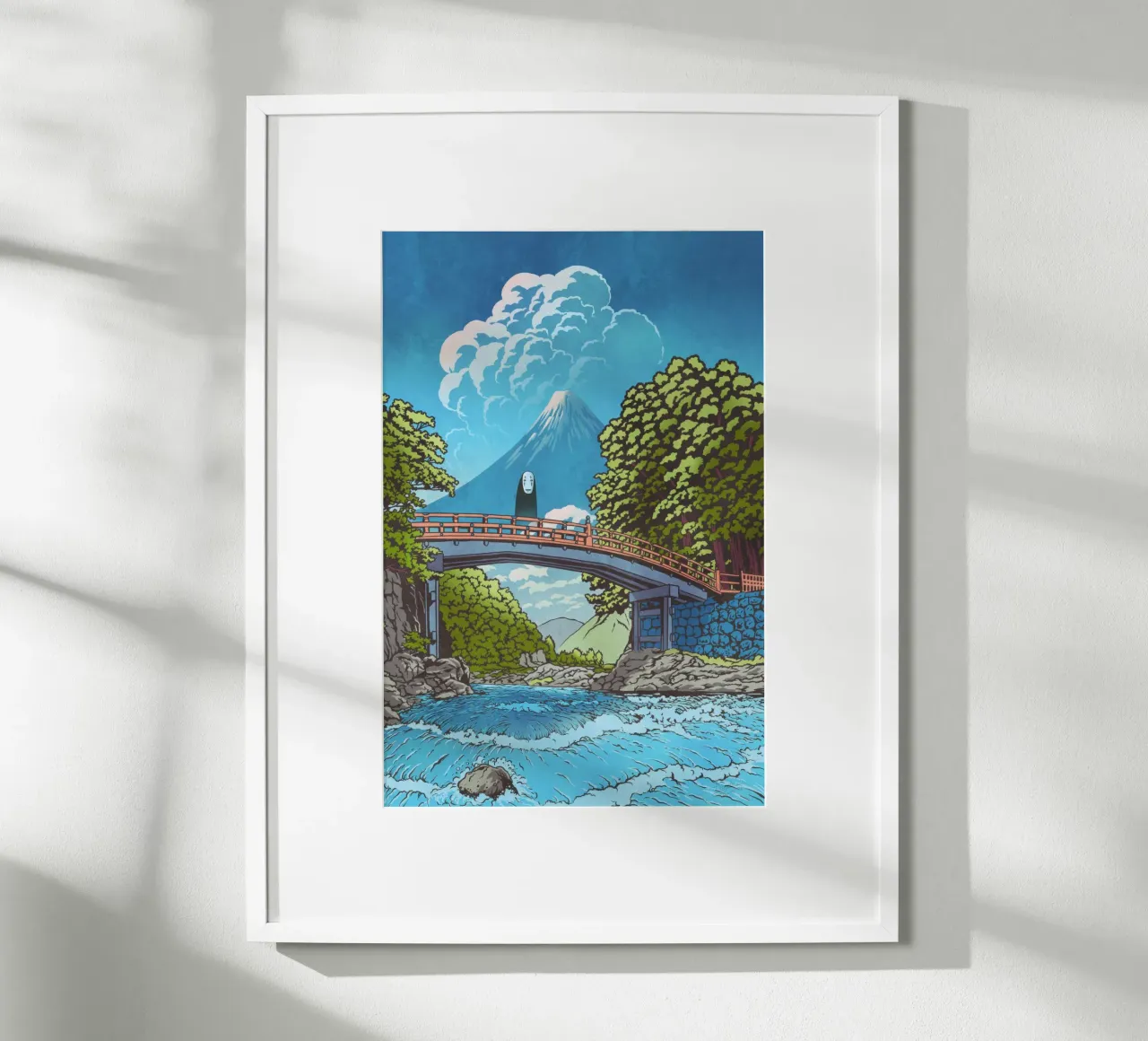 Kaonashi - Spirito del ponte sul fiume poster con telaio in plastica da Junior Harrington