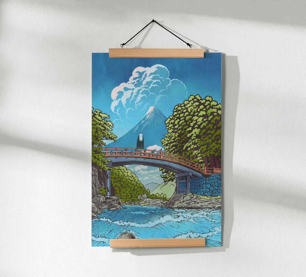 Kaonashi - Spirito del ponte sul fiume poster con telaio in plastica da Junior Harrington