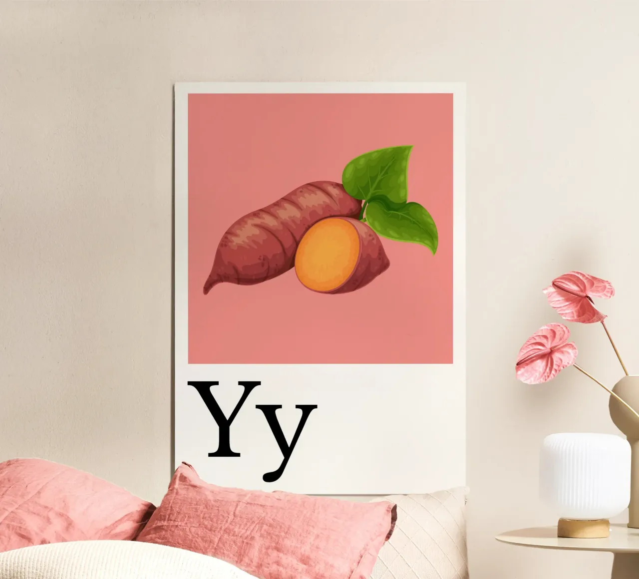 Buchstabe Y - Y wie Yams poster con telaio in alluminio da Grünkraftwerk