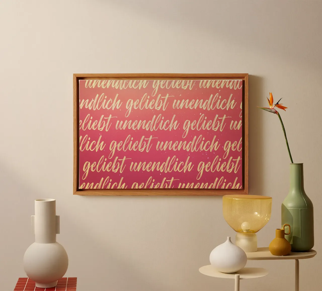 infinitamente amato tela con Cornice a cassetta da undarstellbar Christliche Poster