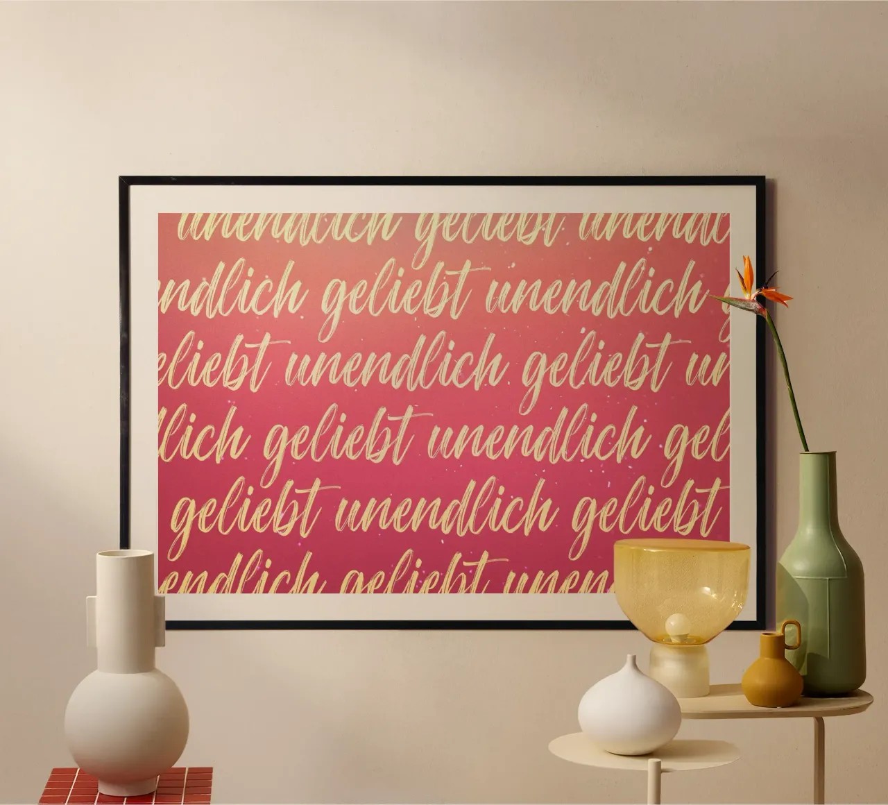 infinitamente amato poster con telaio in legno da undarstellbar Christliche Poster