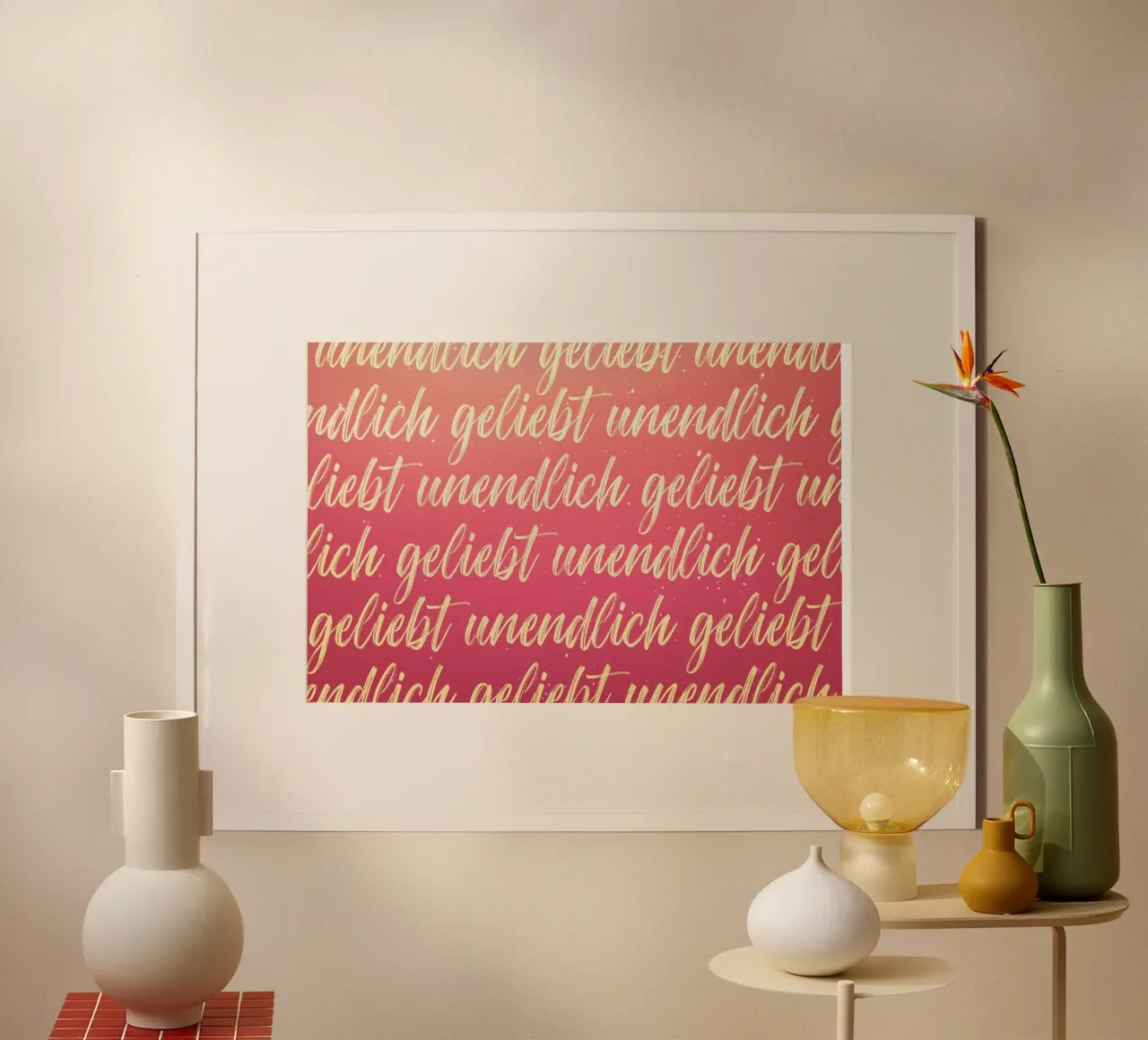 infinitamente amato poster con telaio in legno da undarstellbar Christliche Poster