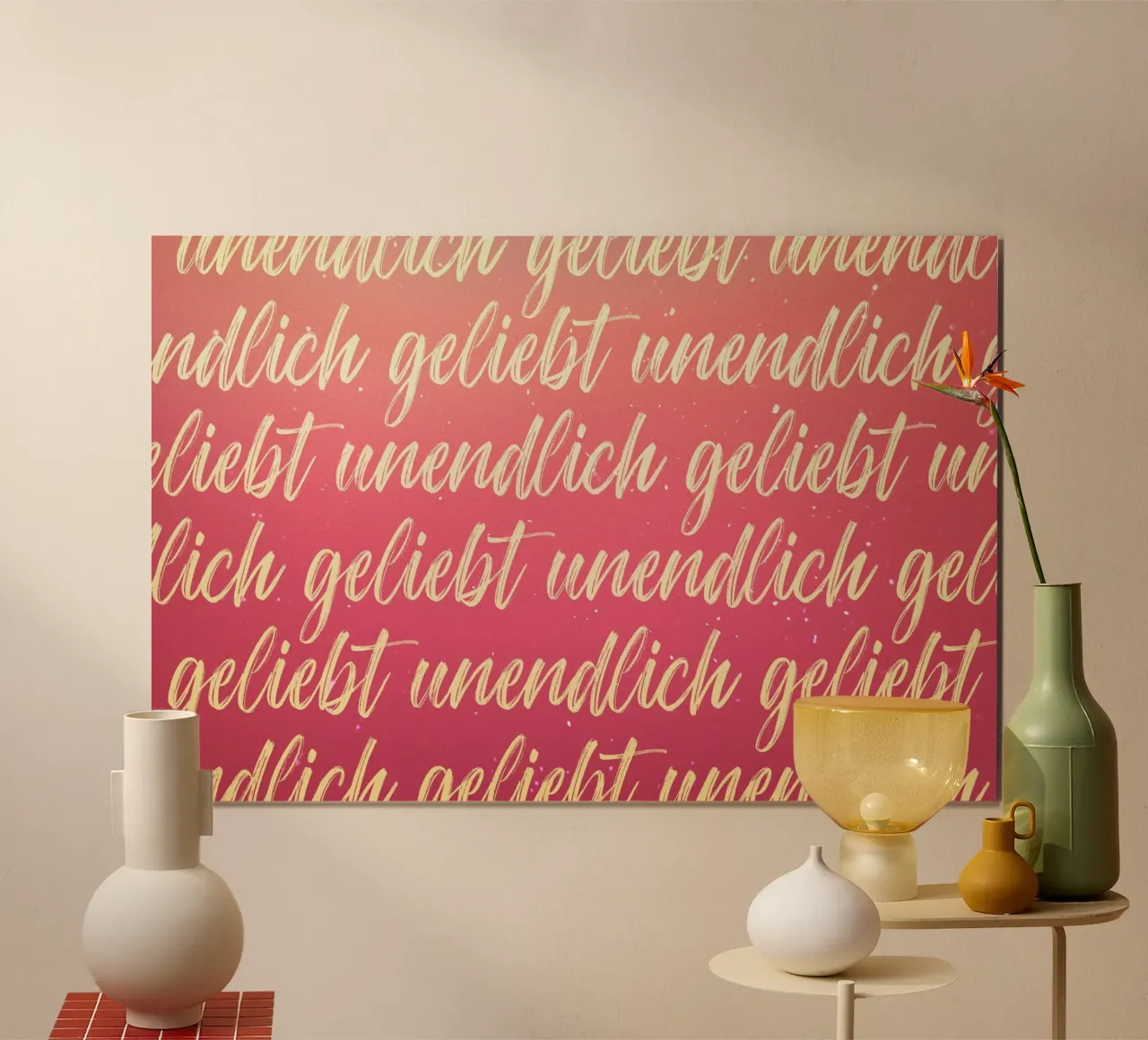 infinitamente amato poster con telaio in legno da undarstellbar Christliche Poster