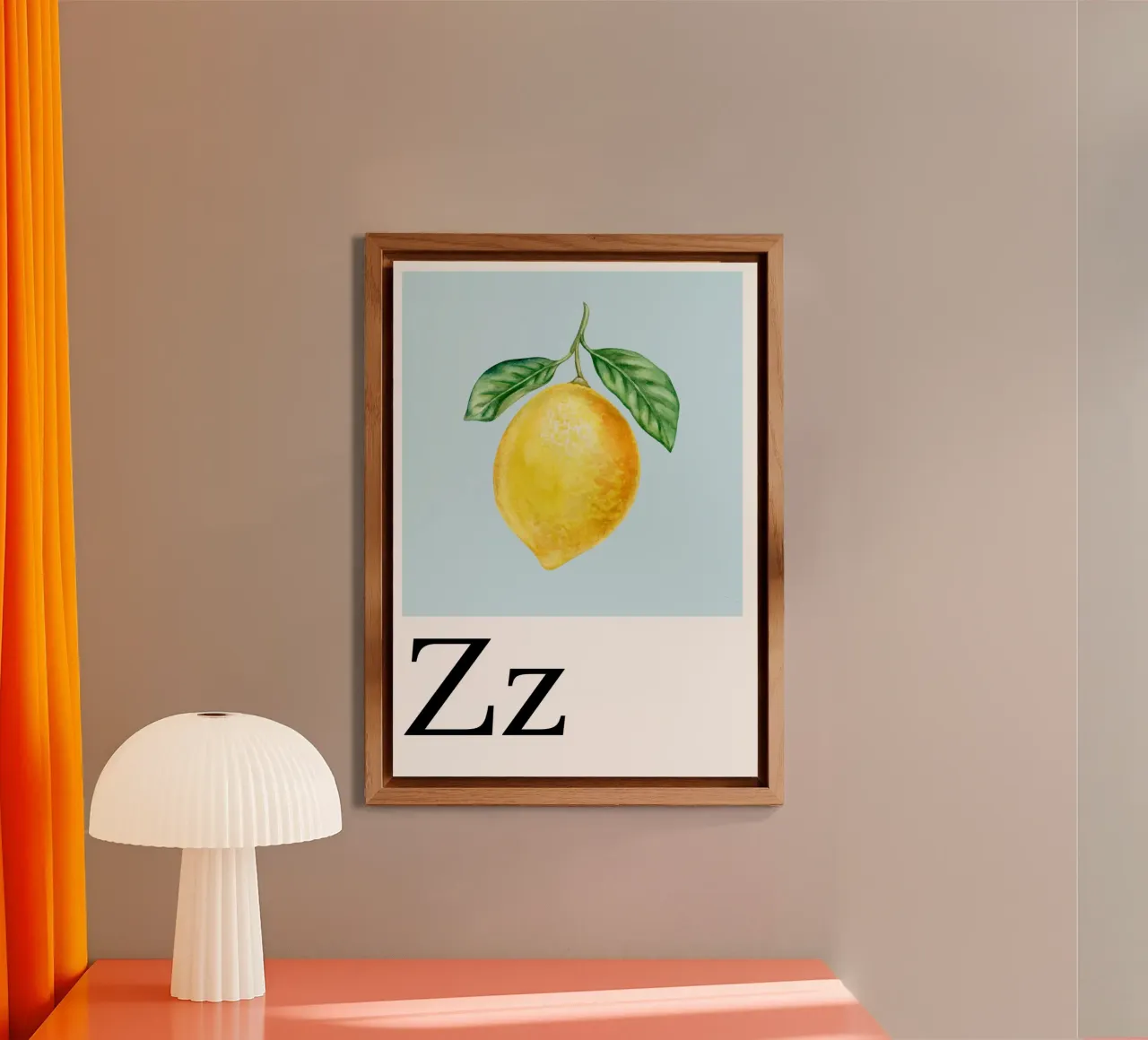 Buchstabe Z - Z wie Zitrone alluminio dibond da Plantiful Print