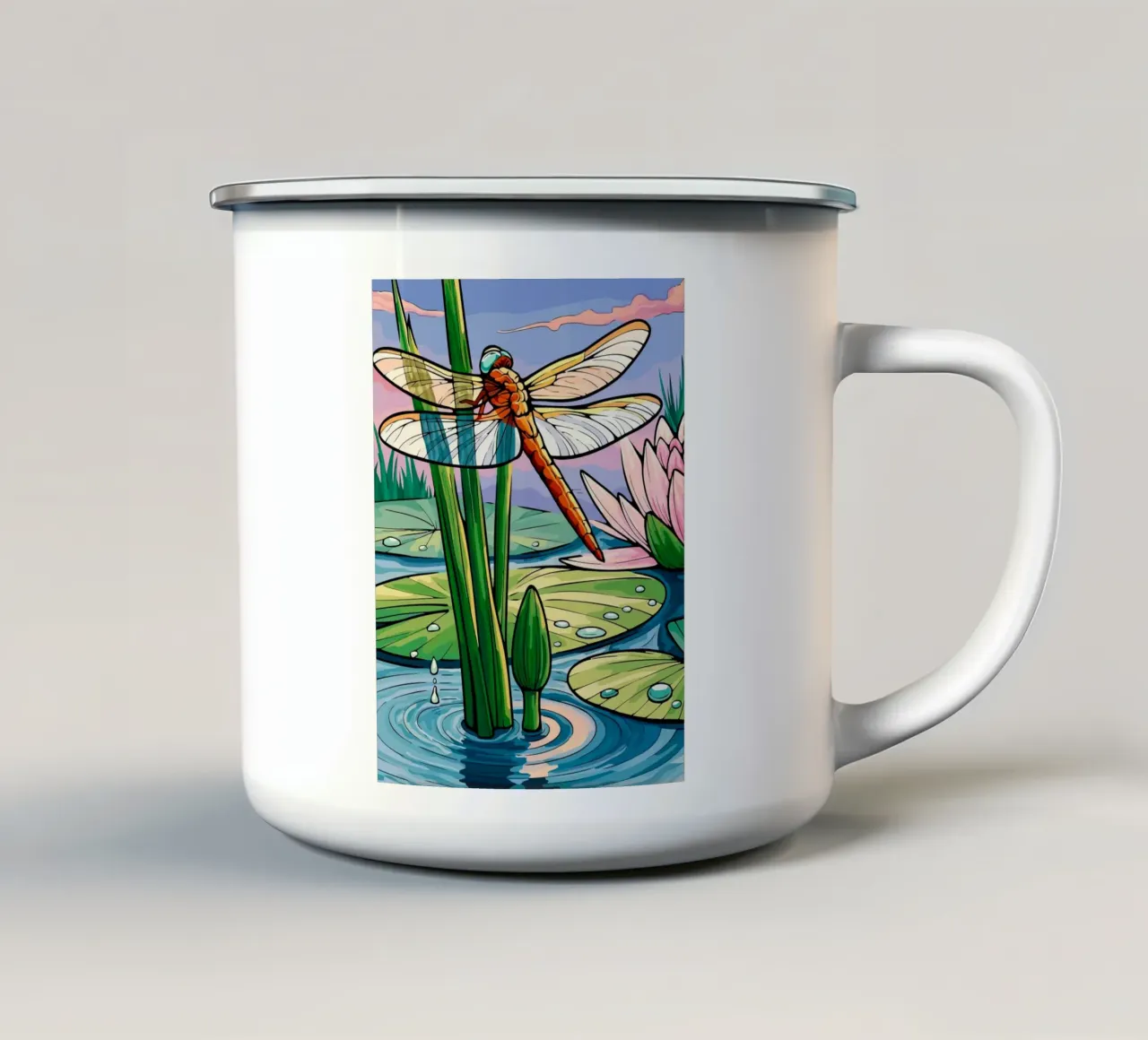 dragonfly tazza in smalto da Dumery Art