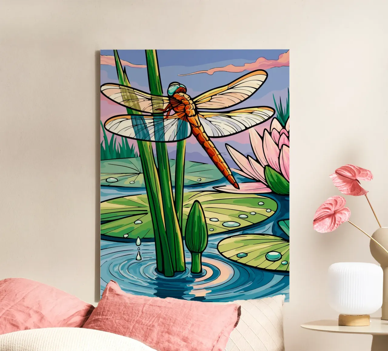 dragonfly tela con Cornice a cassetta da Dumery Art