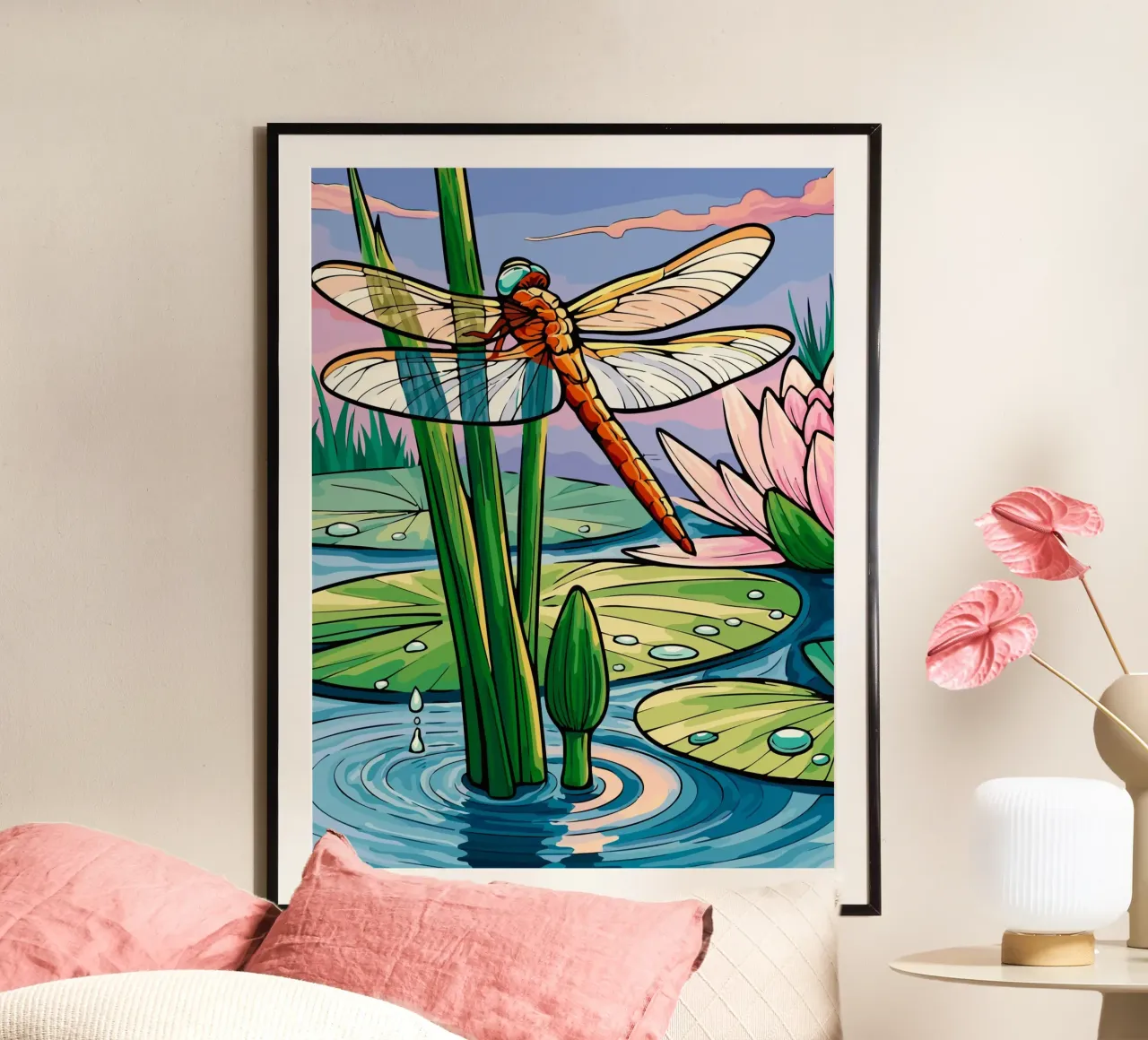 dragonfly poster con telaio in plastica da Dumery Art