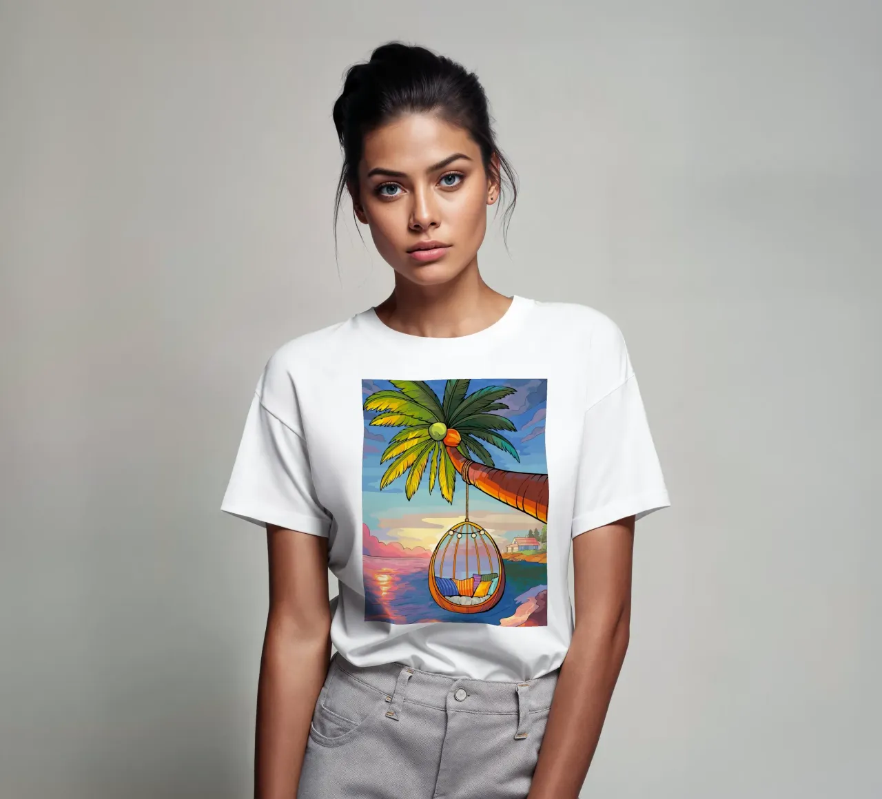 swing under the coconut tree t-shirt da Dumery Art