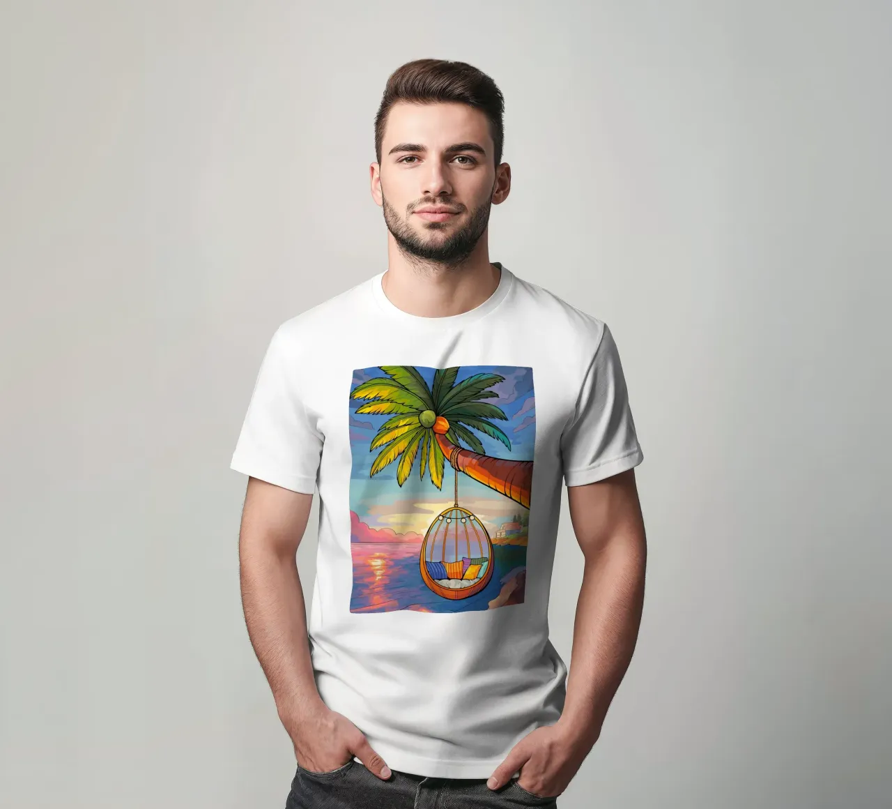 swing under the coconut tree t-shirt da Dumery Art