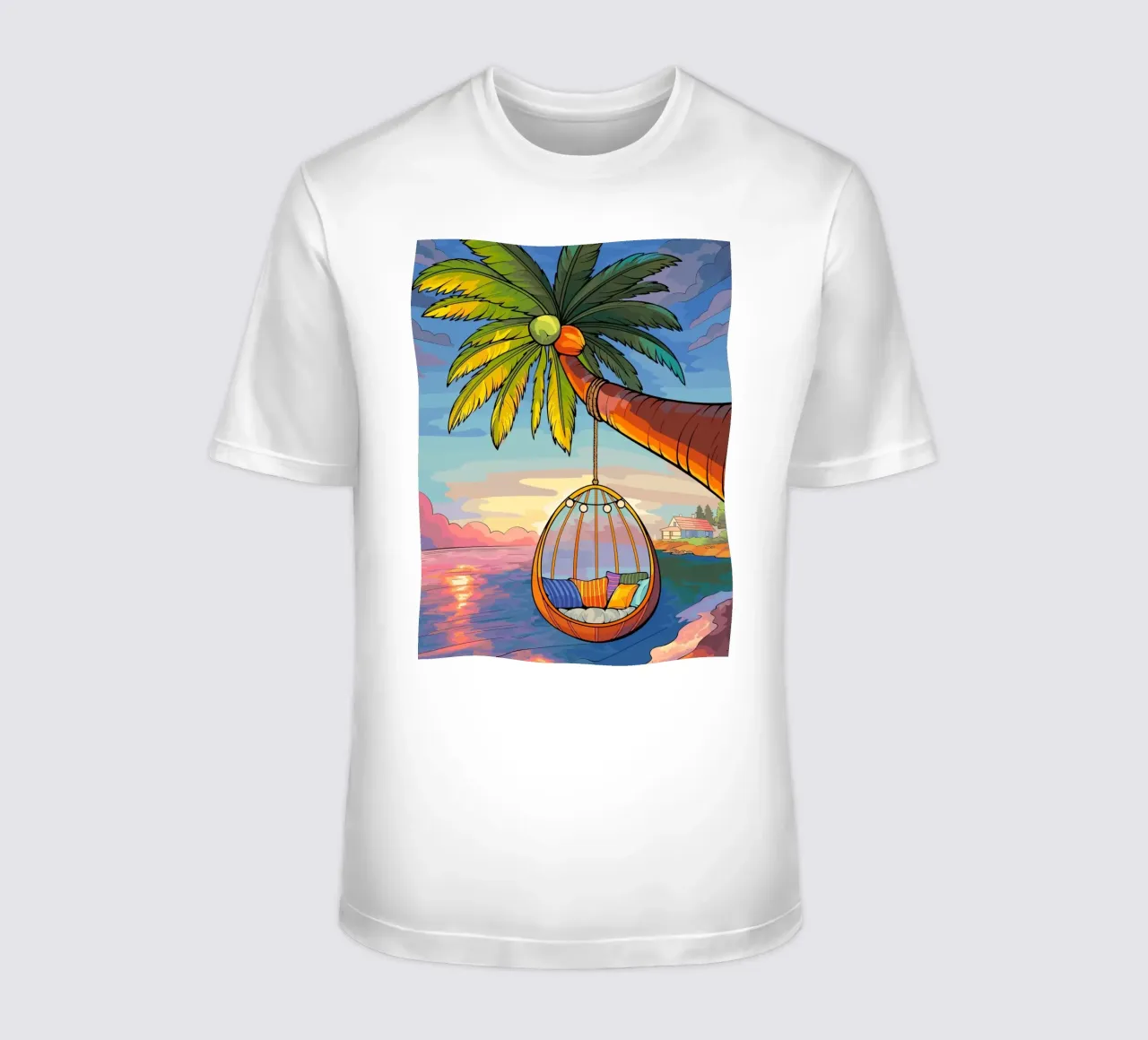 swing under the coconut tree t-shirt da Dumery Art