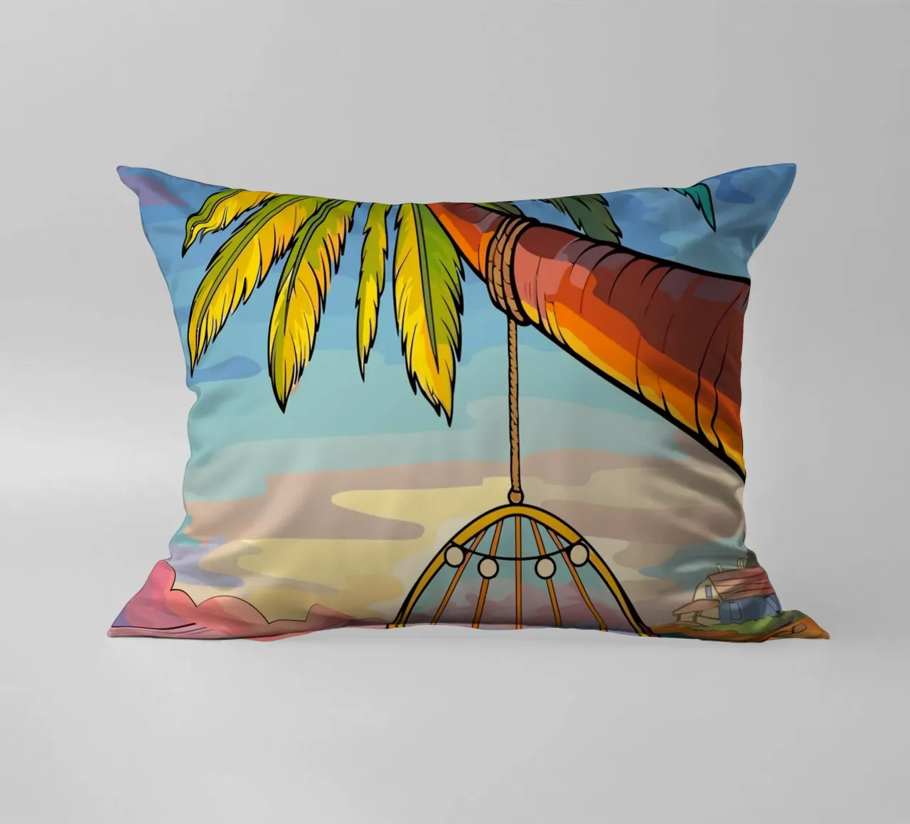 swing under the coconut tree cuscino da Dumery Art