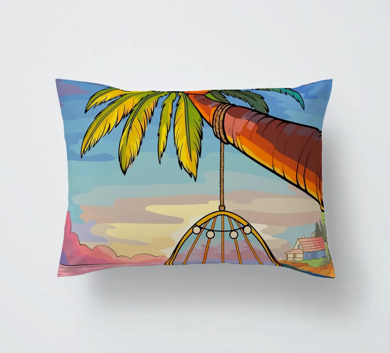 swing under the coconut tree cuscino da Dumery Art
