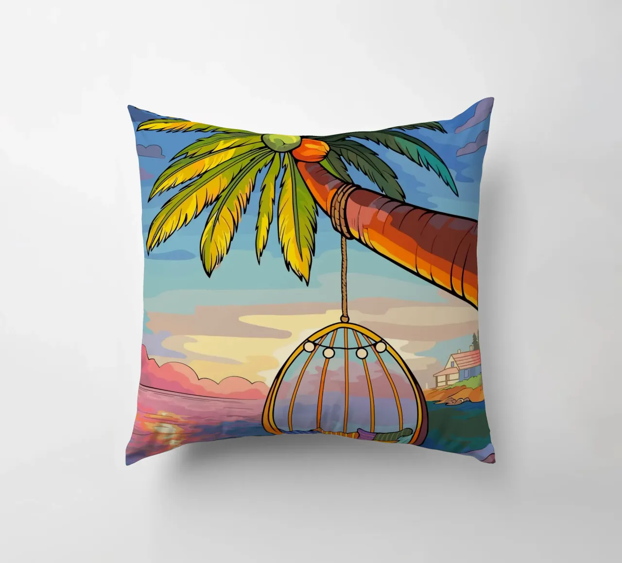 swing under the coconut tree cuscino da Dumery Art