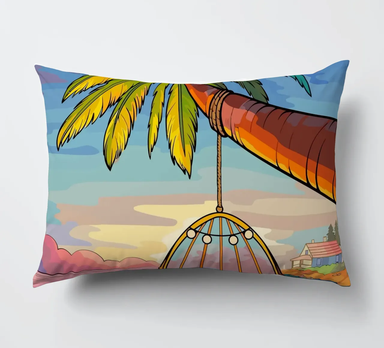 swing under the coconut tree cuscino da Dumery Art