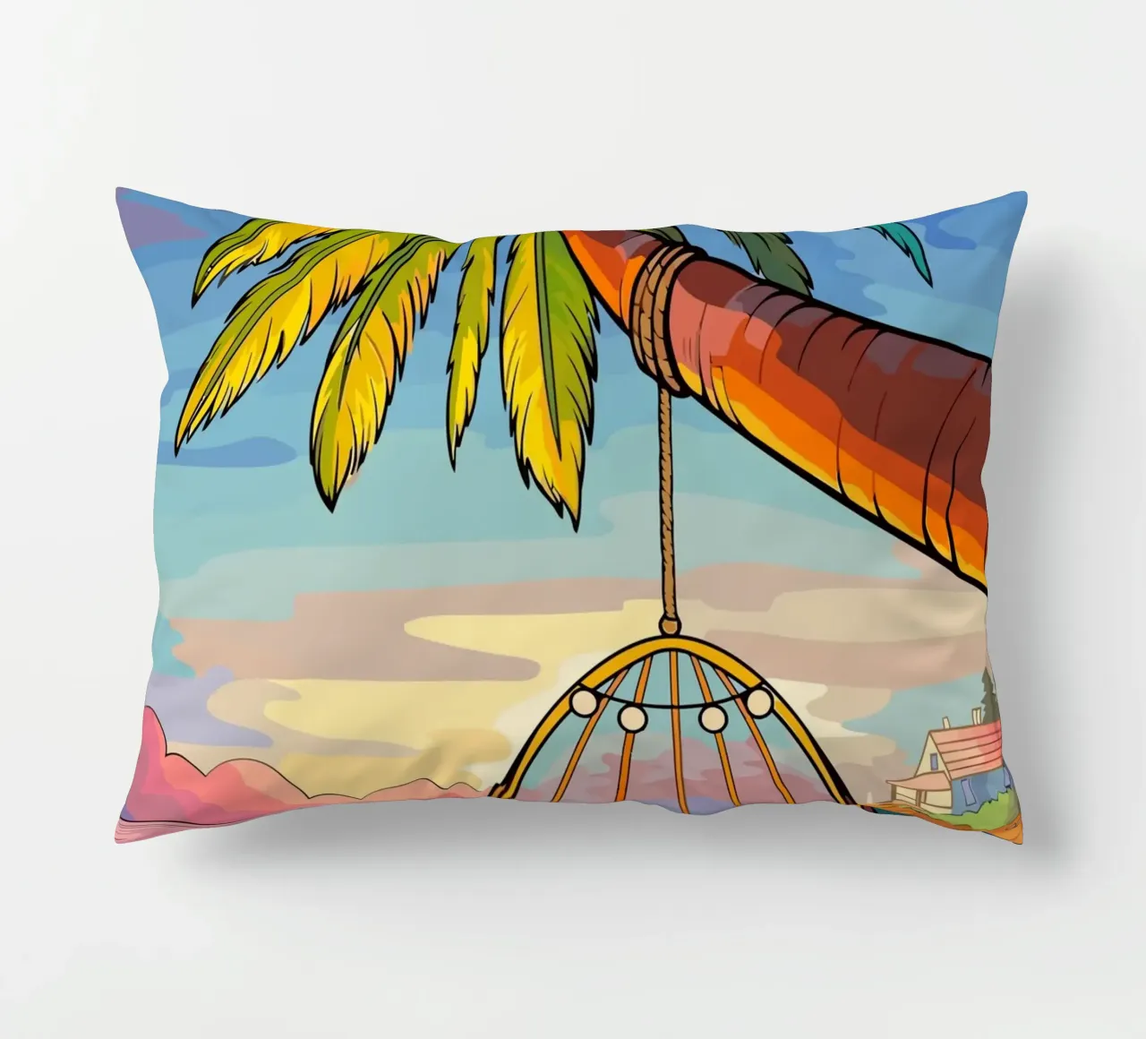 swing under the coconut tree cuscino da Dumery Art