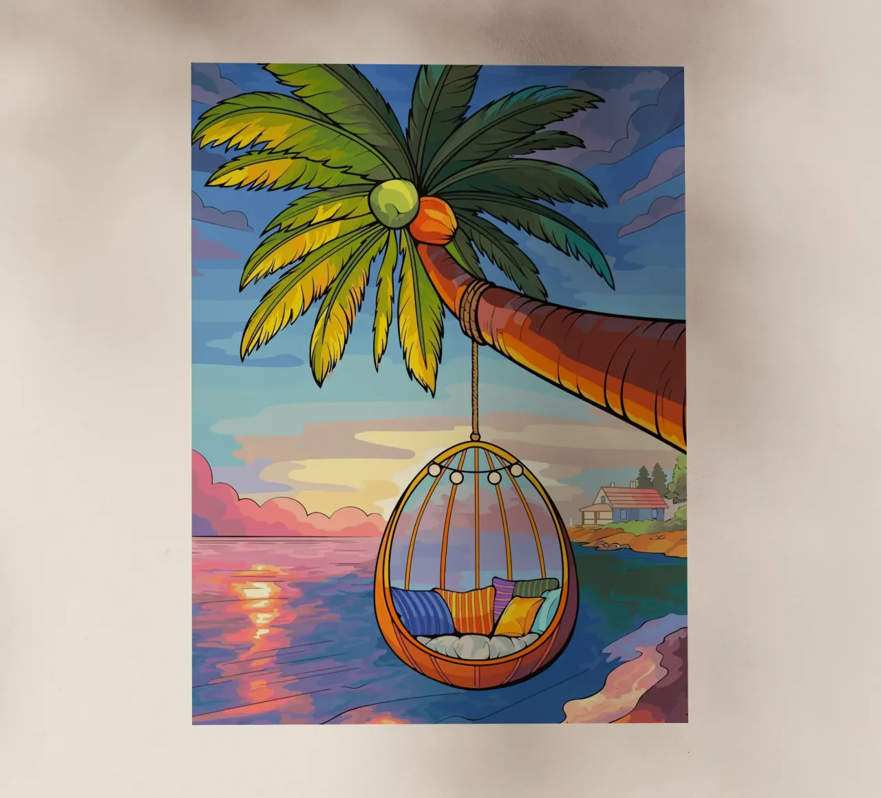 swing under the coconut tree pellicola backlit da Dumery Art