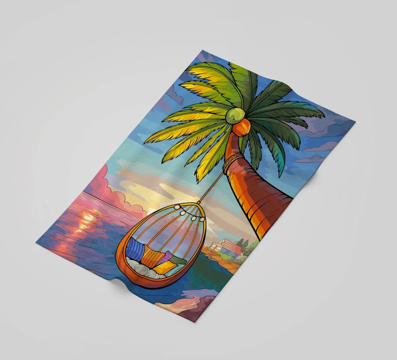 swing under the coconut tree telo mare da Dumery Art