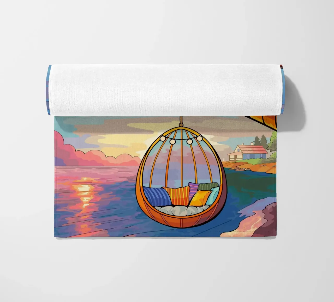 swing under the coconut tree telo mare da Dumery Art