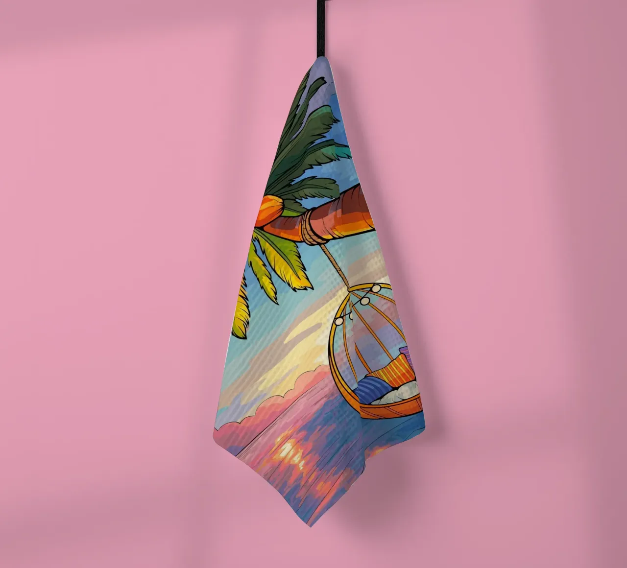 swing under the coconut tree canovaccio da cucina da Dumery Art