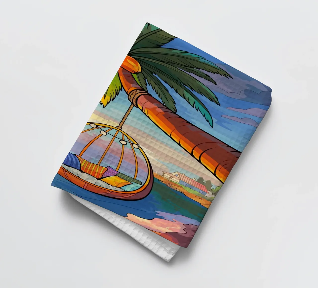 swing under the coconut tree canovaccio da cucina da Dumery Art