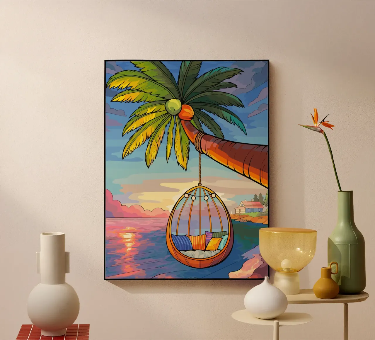 swing under the coconut tree plexiglass da Dumery Art