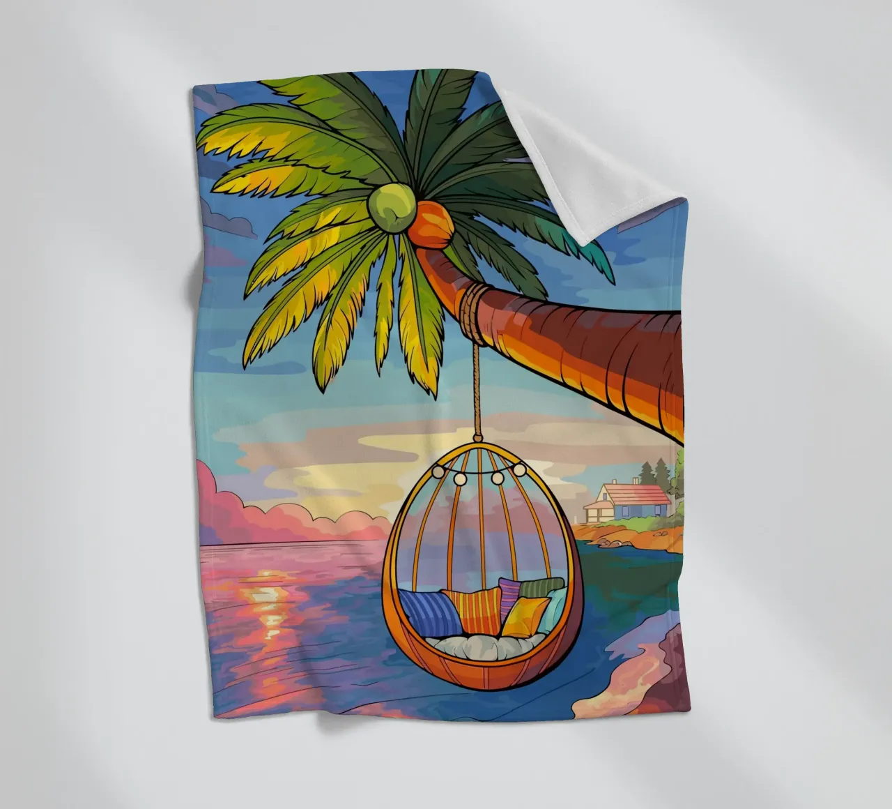 swing under the coconut tree coperta in pile da Dumery Art
