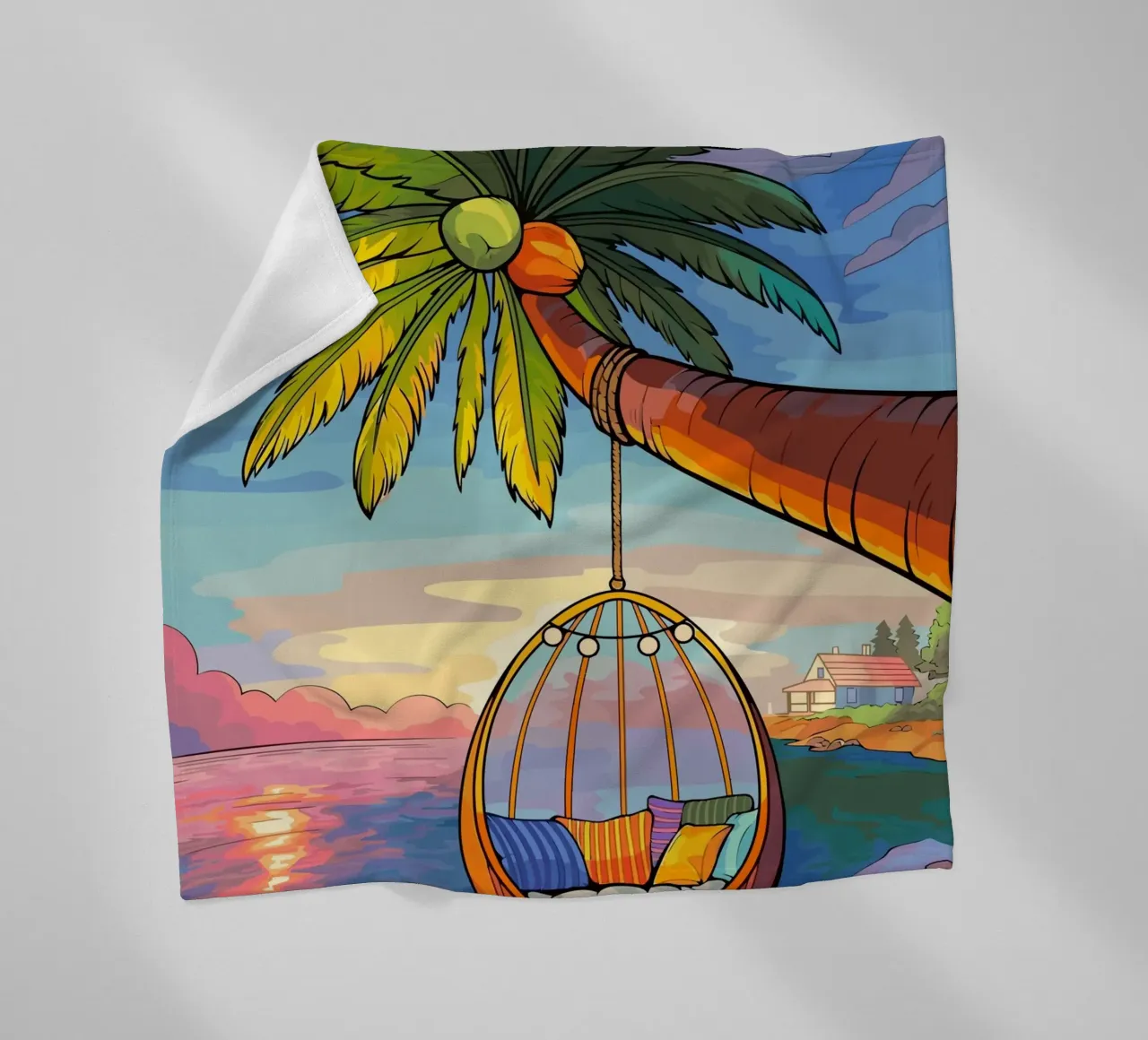swing under the coconut tree coperta in pile da Dumery Art