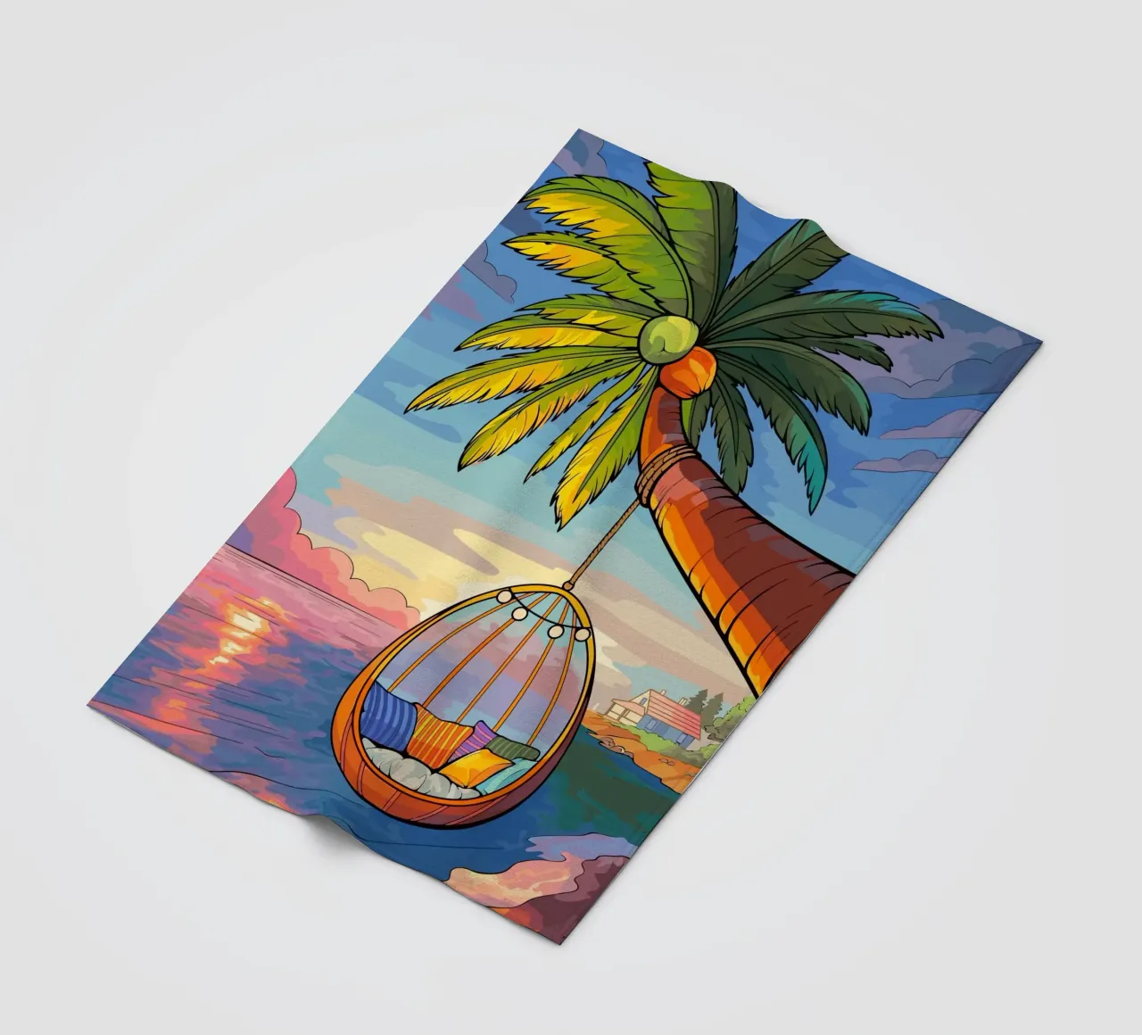 swing under the coconut tree coperta in pile da Dumery Art