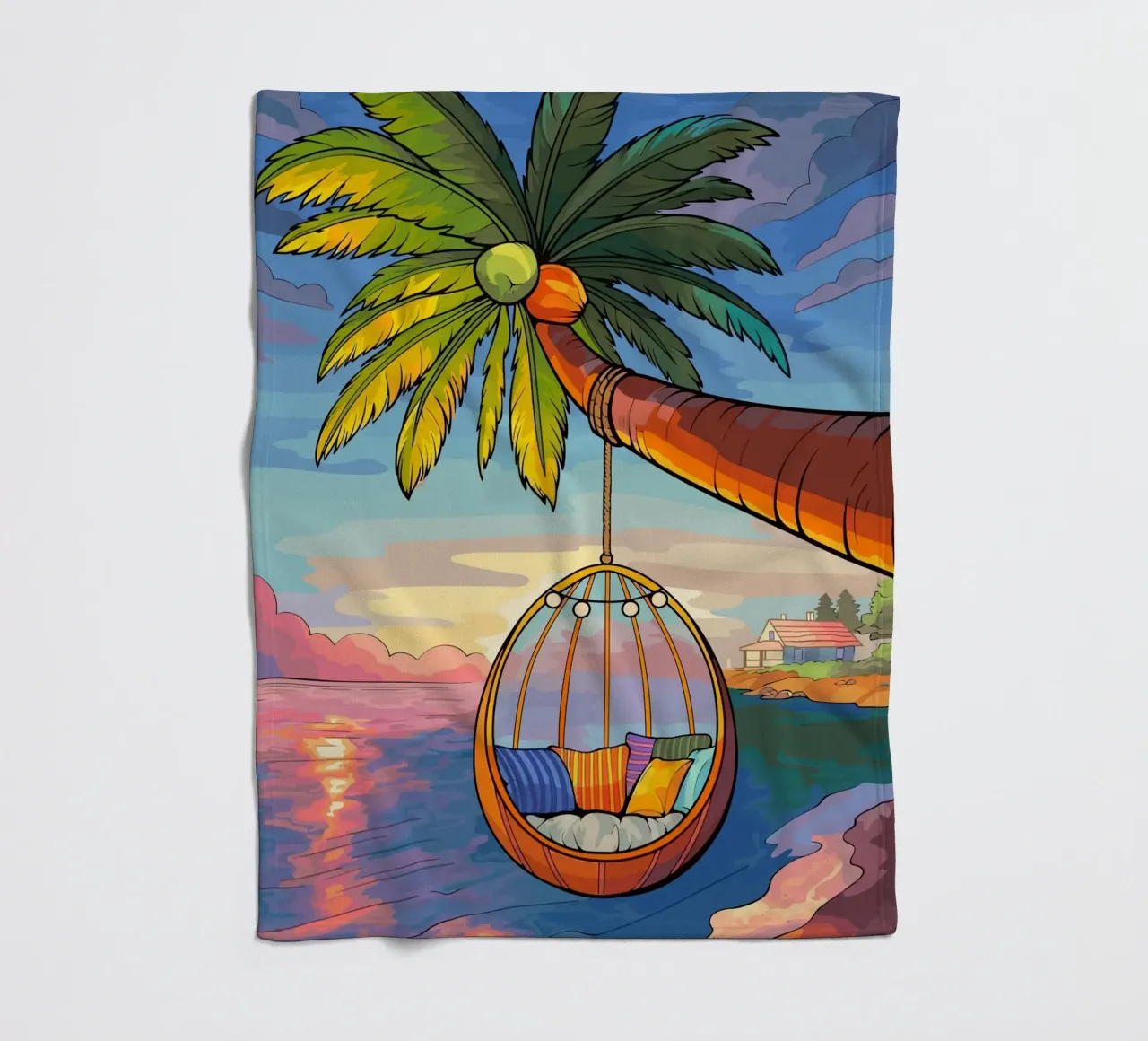 swing under the coconut tree coperta in pile da Dumery Art