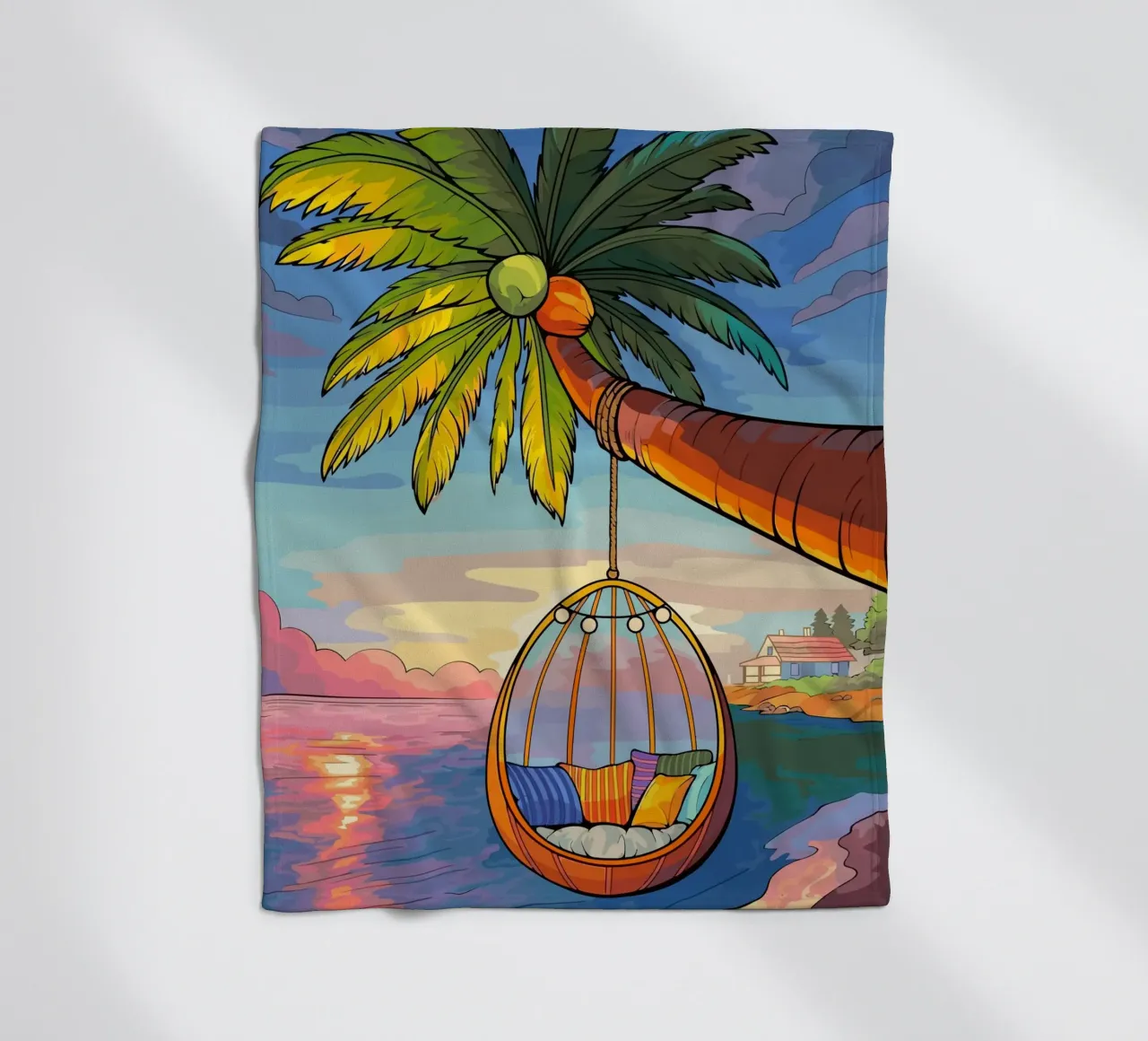 swing under the coconut tree coperta in pile da Dumery Art