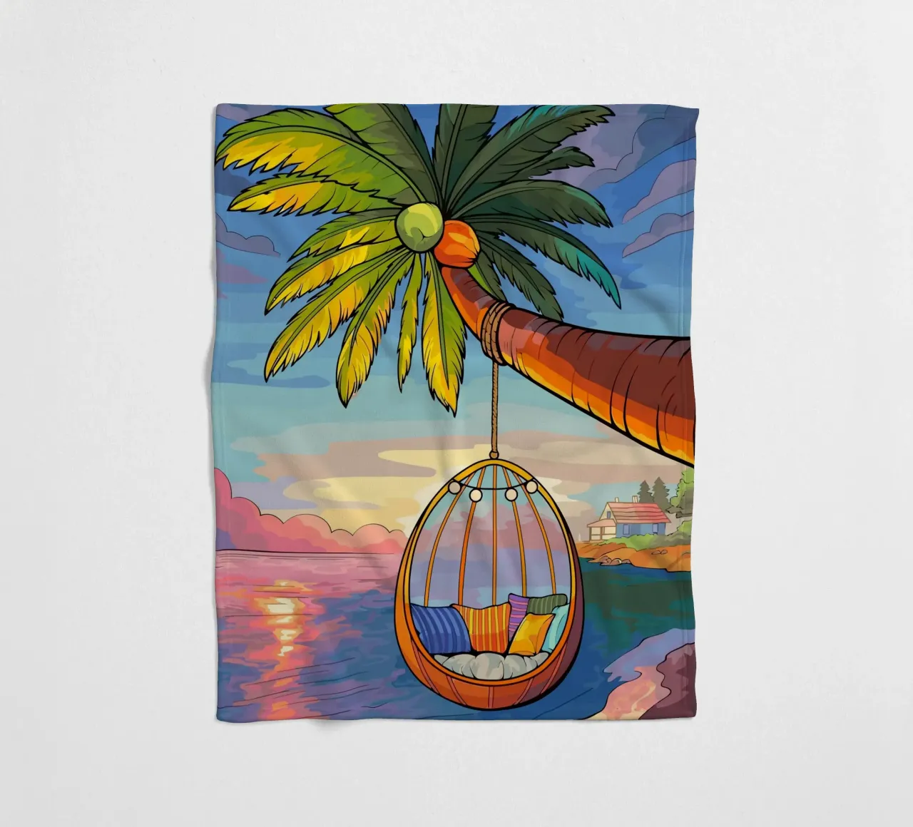 swing under the coconut tree coperta in pile da Dumery Art