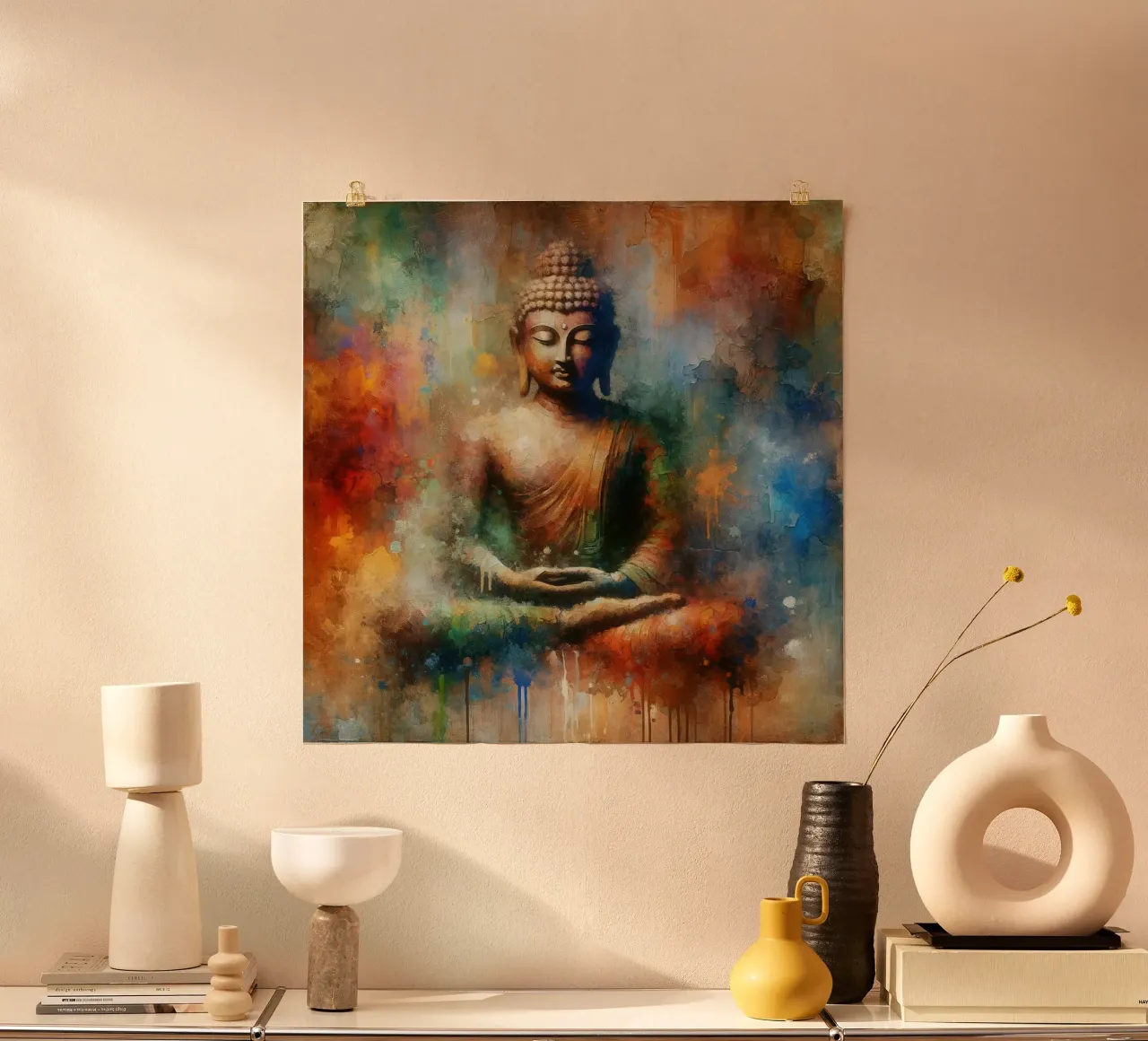 Aura de Buda tranquilo poster de Chromatic Fusion Studio