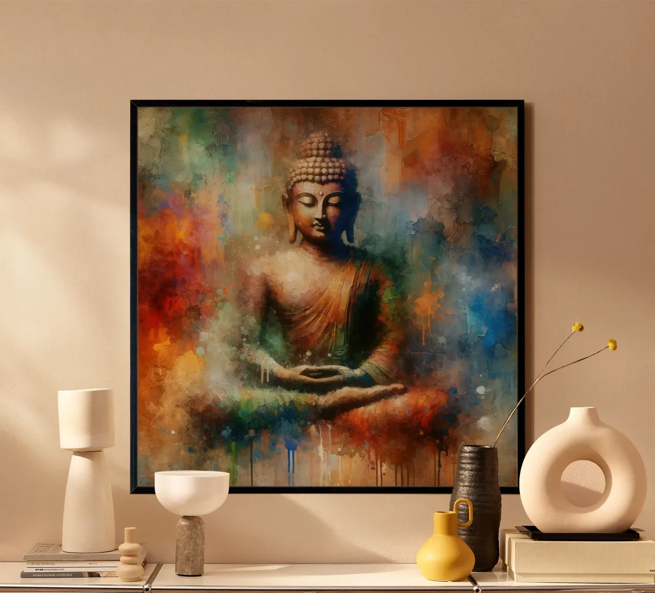 Aura de Buda tranquilo poster de Chromatic Fusion Studio
