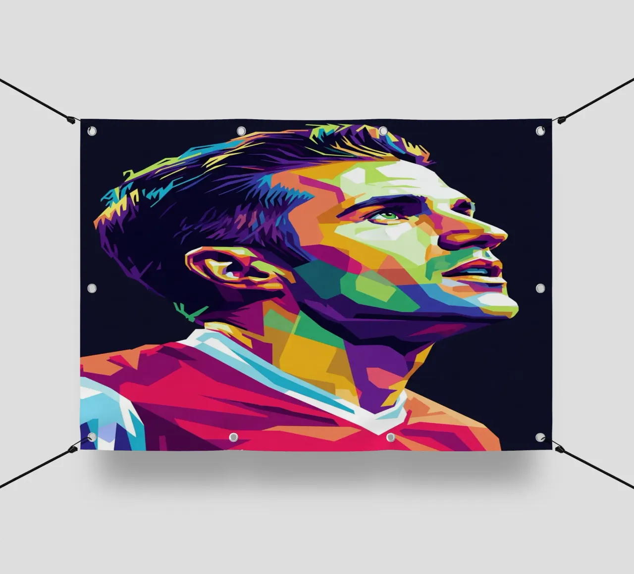 Ritratto pop art di Robin Van Persie telo in pvc da Hantamrata